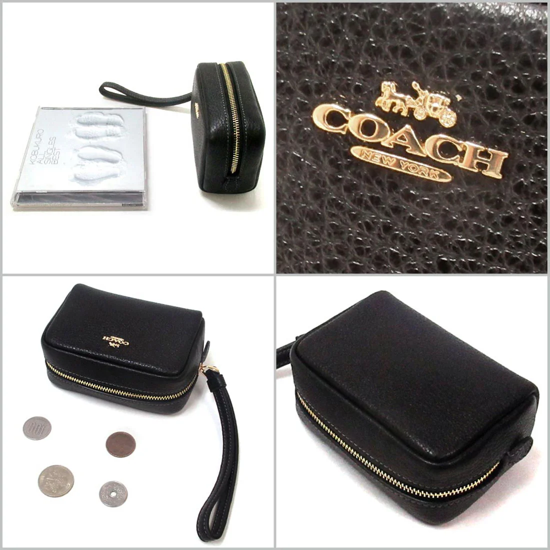 コーチ(COACH) 最新作 マディソン エンボスド メタリック レザー リストレット ポーチ