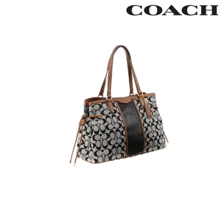 コーチ(COACH) 最新作 シグネチャー ストライプ プリント トラベル ショルダーバッグ