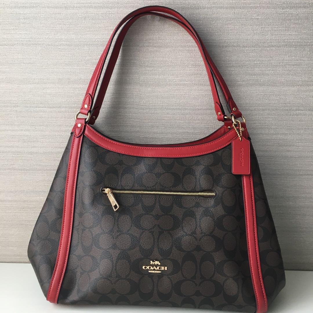 コーチ(COACH) 最新作 クリスティン レザー プリーテッド サッチェル ショルダーバッグ