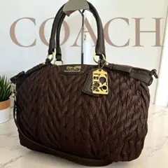 コーチ(COACH) 最新作 マディソン キルテッド シェブロン サッチェル ショルダーバッグ