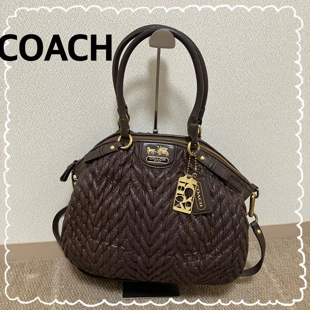 コーチ(COACH) 最新作 マディソン キルテッド シェブロン サッチェル ショルダーバッグ