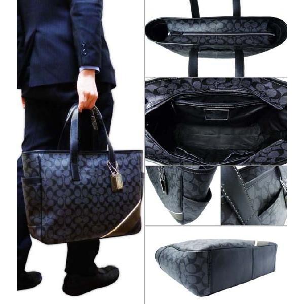 コーチ(COACH) 最新作 メンズ ヘリテージ ストライプ ビジネス トートバッグ