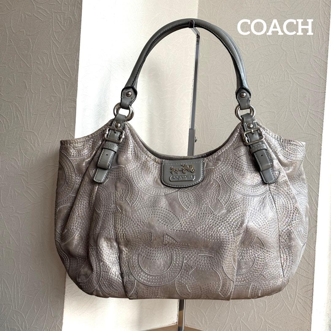 コーチ(COACH) 最新作 マディソン エンボスド メタリック トートバッグ