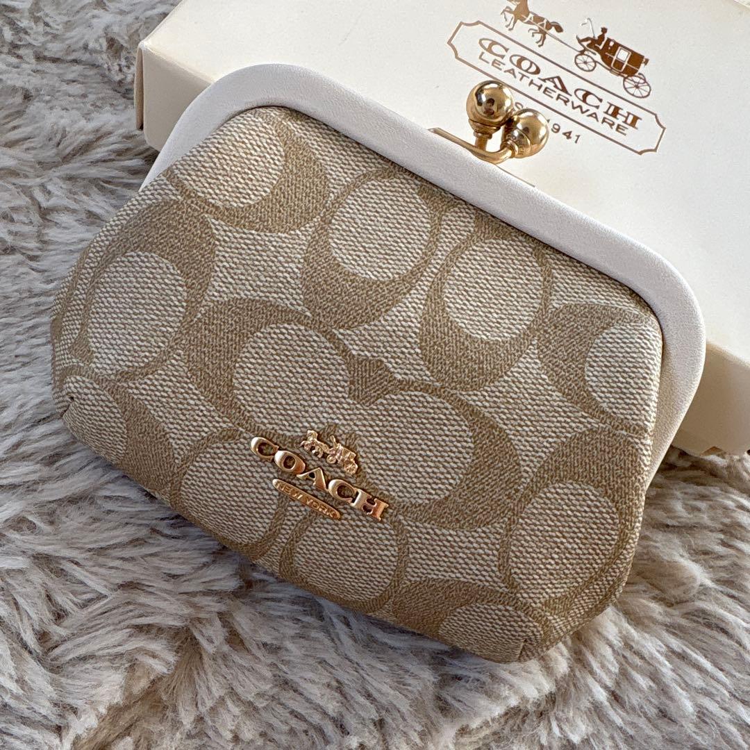 コーチ(COACH) 最新作 シグネチャー がま口 コインケース
