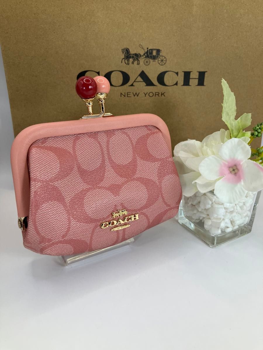 コーチ(COACH) 最新作 シグネチャー がま口 コインケース